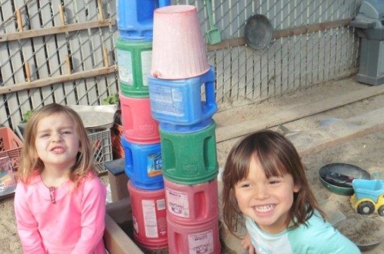 stacking blocks at preschool